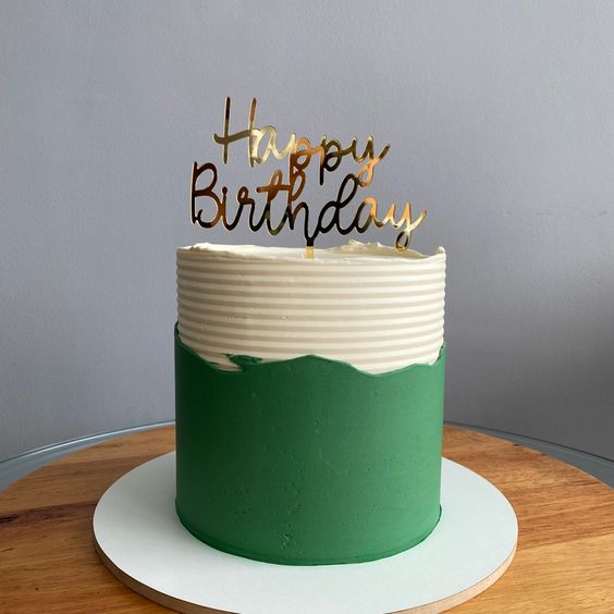 Green simple 2 layer cake2